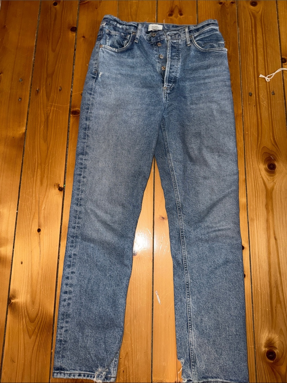 Citizens Of Humanity Medium Blue High-Rise Button-Fly Jeans